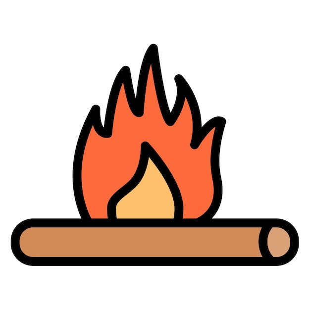 Imagen vectorial del icono de la fogata Se puede usar para Aventura