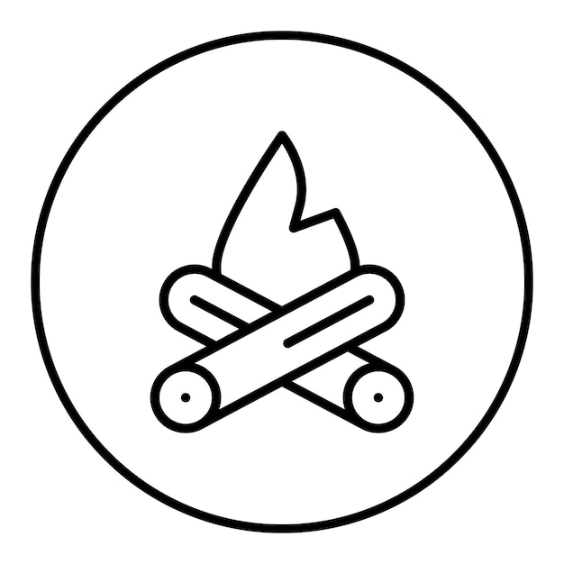 Imagen vectorial del icono de la fogata Se puede usar para diversión al aire libre