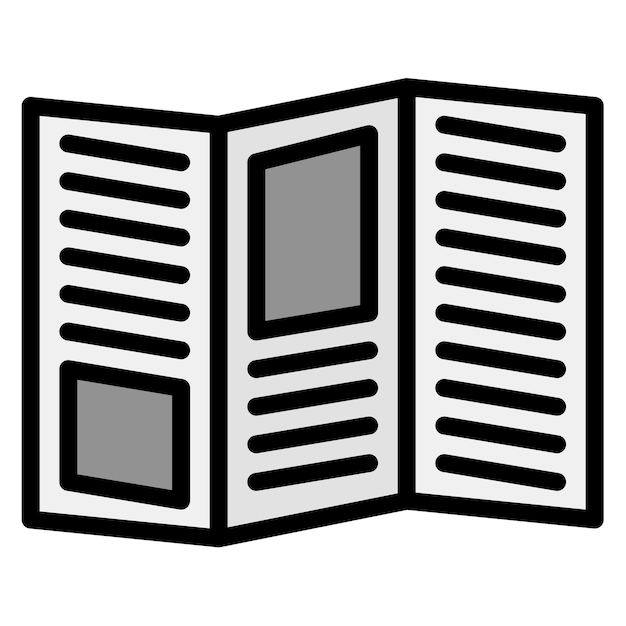 Imagen vectorial del icono del folleto plegado Se puede utilizar para imprimir