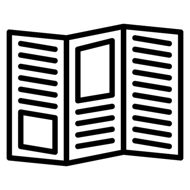 Imagen vectorial del icono del folleto plegado Se puede utilizar para imprimir