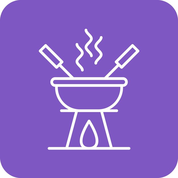 Imagen vectorial del icono de fondue Se puede usar para dulces y caramelos