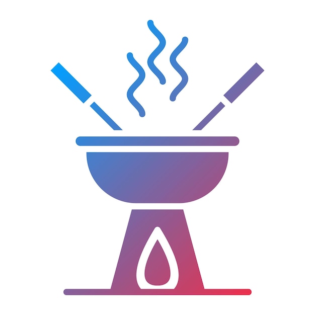 Imagen vectorial del icono de fondue Se puede usar para dulces y caramelos