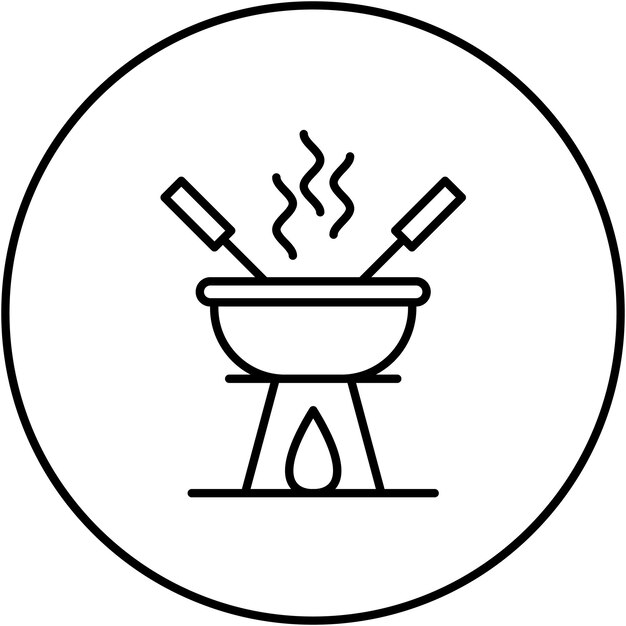 Imagen vectorial del icono de fondue Se puede usar para dulces y caramelos