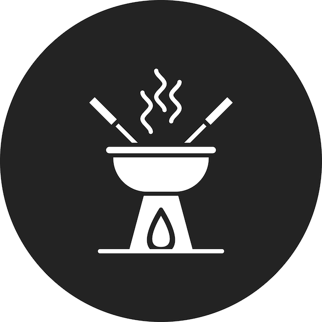 Imagen vectorial del icono de fondue Se puede usar para dulces y caramelos