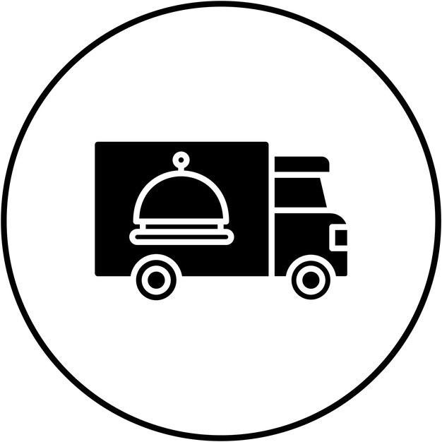 Vector imagen vectorial del icono de food truck catering se puede usar para catering