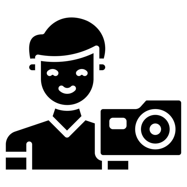 Imagen vectorial del icono del fotógrafo Se puede utilizar para las tribus urbanas