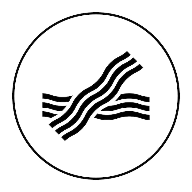 Imagen vectorial del icono de la franja de tocino Se puede usar para el brunch