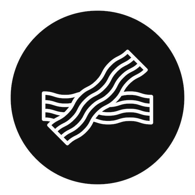 Imagen vectorial del icono de la franja de tocino Se puede usar para el brunch