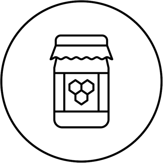 Imagen vectorial del icono del frasco de miel Se puede usar para la mañana y el desayuno