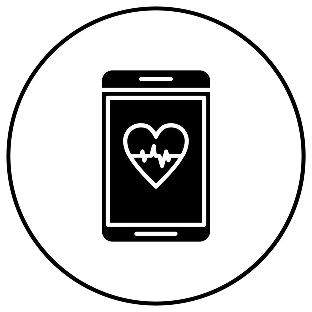 Imagen vectorial del icono de la frecuencia cardíaca Se puede usar para la aplicación de entrenamiento