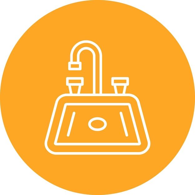 Imagen vectorial del icono del fregadero Se puede utilizar para el cuidado dental