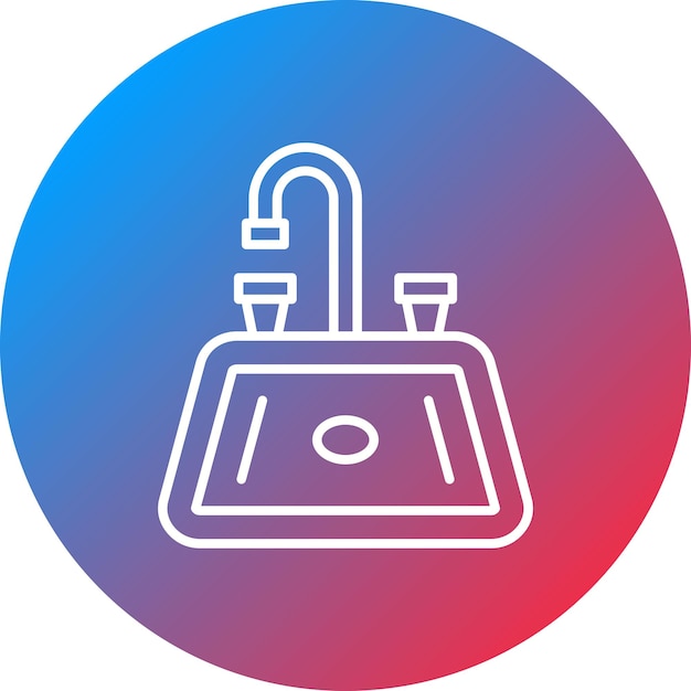 Imagen vectorial del icono del fregadero Se puede utilizar para el cuidado dental