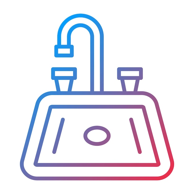 Imagen vectorial del icono del fregadero Se puede utilizar para el cuidado dental