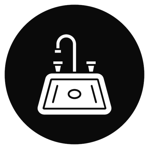 Imagen vectorial del icono del fregadero Se puede utilizar para el cuidado dental