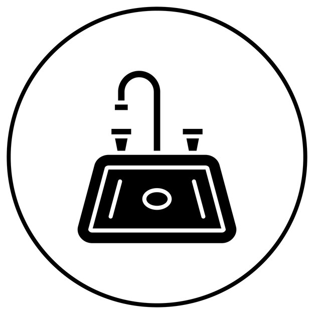 Imagen vectorial del icono del fregadero Se puede utilizar para el cuidado dental