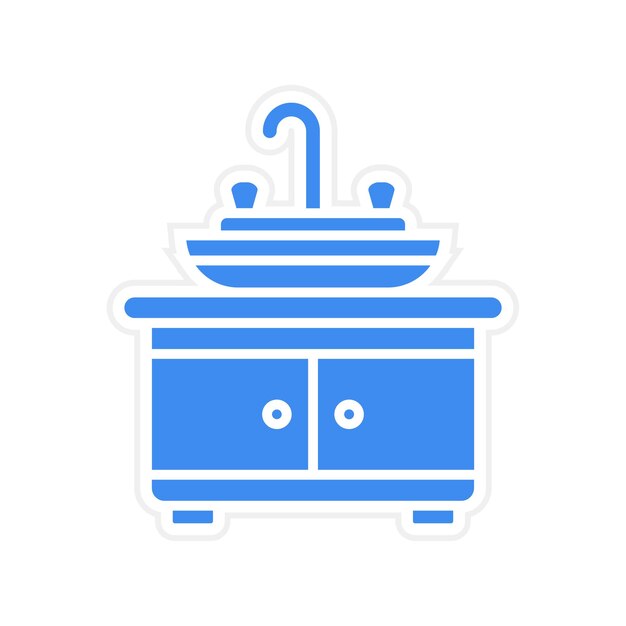 Imagen vectorial del icono del fregadero Se puede utilizar para la fontanería