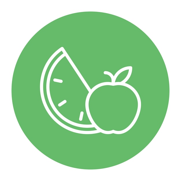 La imagen vectorial del icono de la fruta se puede utilizar para la nutrición