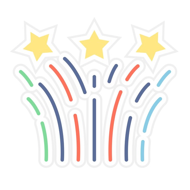 Imagen vectorial de icono de fuegos artificiales de bodas Se puede usar para bodas