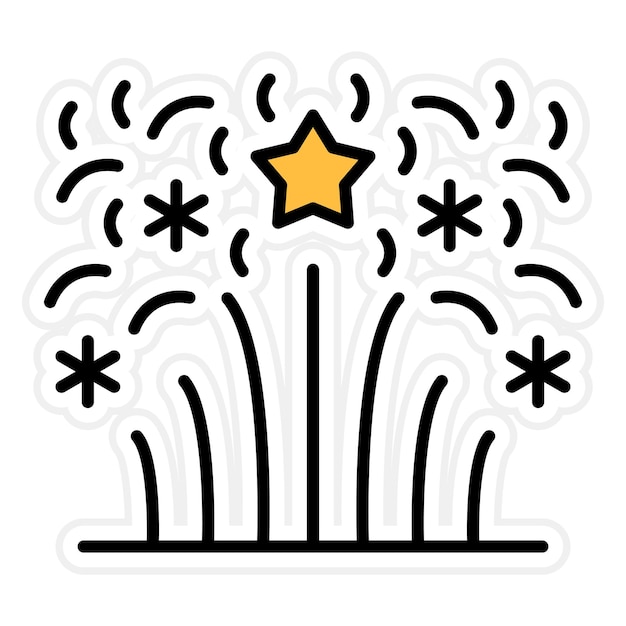 Imagen vectorial del icono de fuegos artificiales Se puede usar para el Año Nuevo