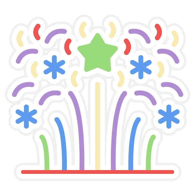 Imagen vectorial del icono de fuegos artificiales Se puede usar para el Año Nuevo