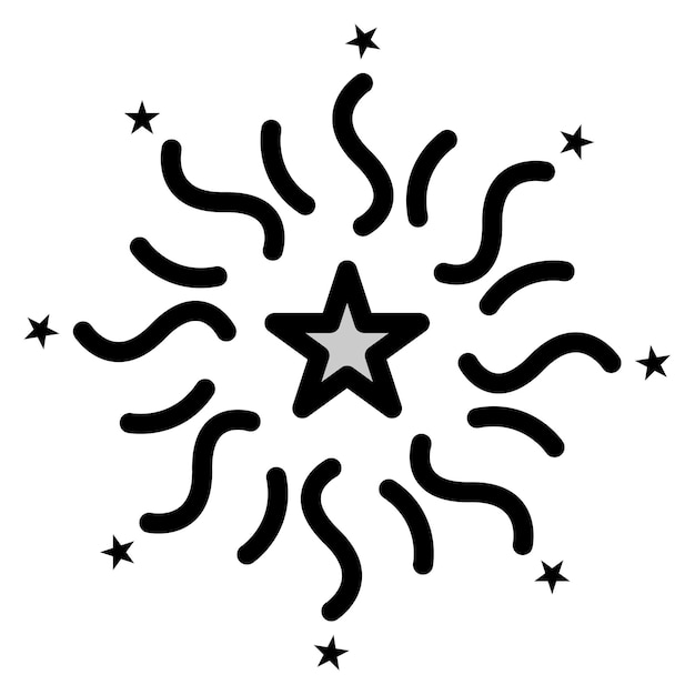 Imagen vectorial del icono de fuegos artificiales Se puede usar para el Carnaval