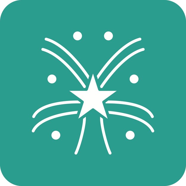 Imagen vectorial del icono de fuegos artificiales Se puede usar para cumpleaños
