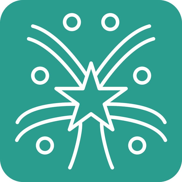 Imagen vectorial del icono de fuegos artificiales Se puede usar para cumpleaños