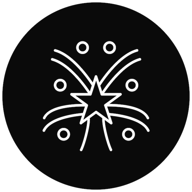 Imagen vectorial del icono de fuegos artificiales Se puede usar para cumpleaños