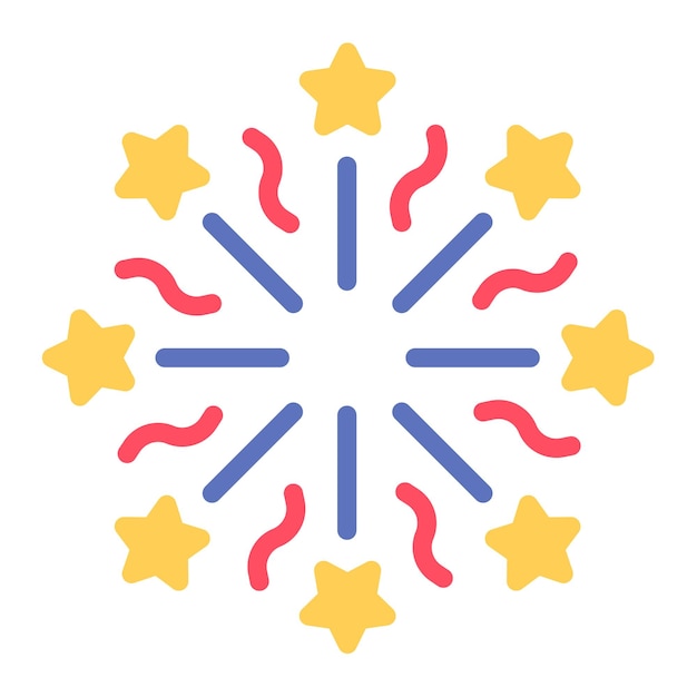 Imagen vectorial del icono de fuegos artificiales Se puede usar para Festa Junina
