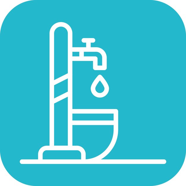 Imagen vectorial del icono de la fuente de agua potable Se puede usar para el senderismo