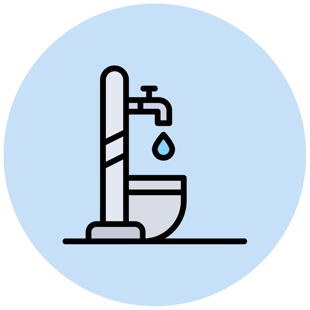 Imagen vectorial del icono de la fuente de agua potable Se puede usar para el senderismo
