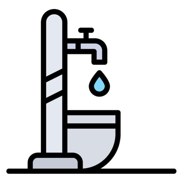 Imagen vectorial del icono de la fuente de agua potable Se puede usar para el senderismo
