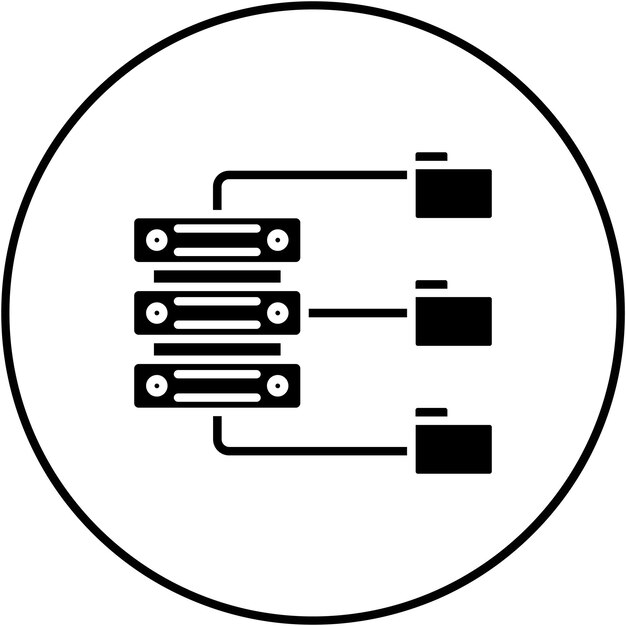 La imagen vectorial del ícono de la fuente de datos se puede utilizar para Big Data