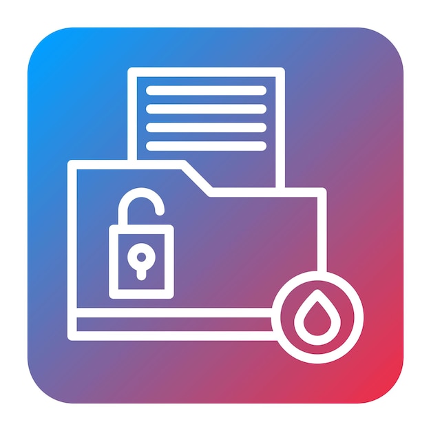 Imagen vectorial del icono de fuga de datos Se puede utilizar para la compilación y regulación
