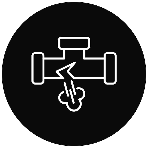 Imagen vectorial del icono de fuga de la tubería de gas Se puede utilizar para la contaminación