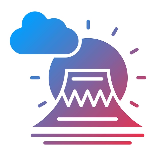 Imagen vectorial del icono de Fuji Se puede usar para Landmarks