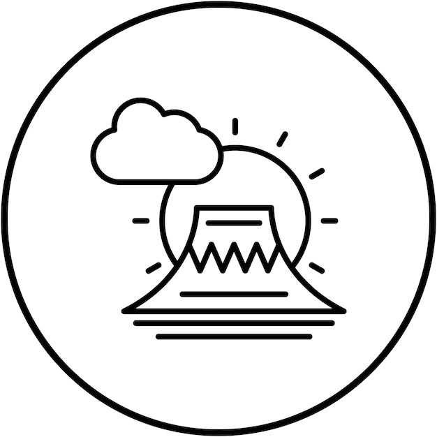 Imagen vectorial del icono de Fuji Se puede usar para Landmarks