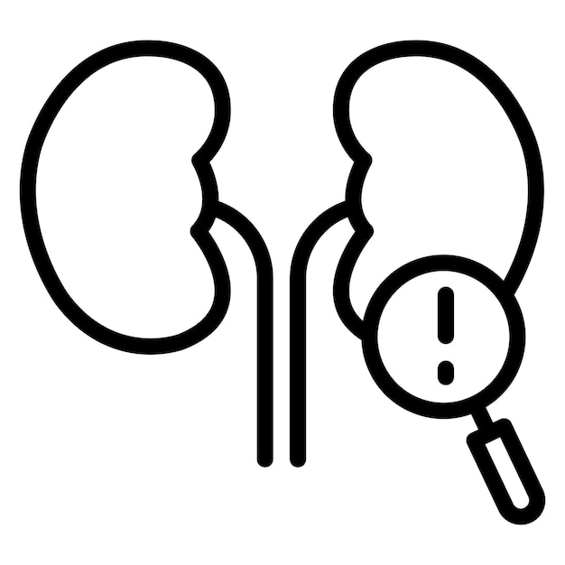 Imagen vectorial del icono de la función renal Se puede utilizar para pruebas médicas
