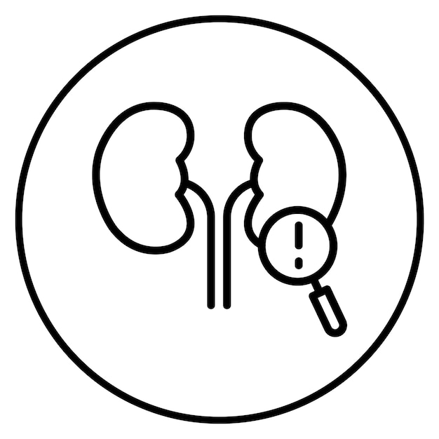 Imagen vectorial del icono de la función renal Se puede utilizar para pruebas médicas