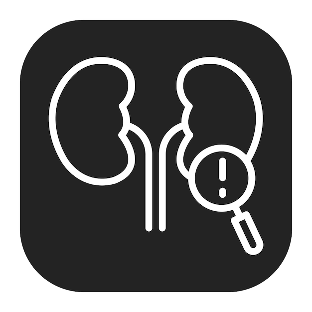 Imagen vectorial del icono de la función renal Se puede utilizar para pruebas médicas