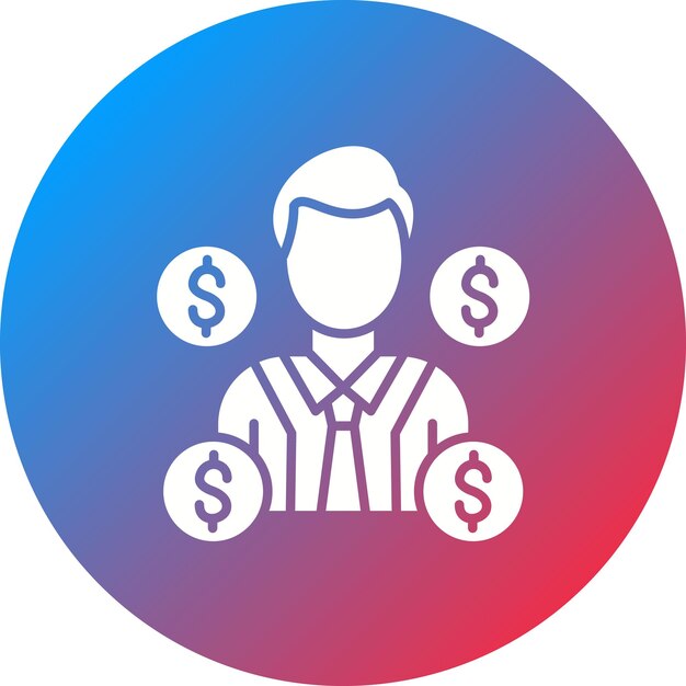 Imagen vectorial del icono del funcionario de finanzas Se puede utilizar para la economía empresarial