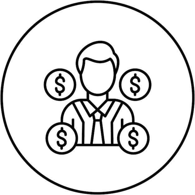 Imagen vectorial del icono del funcionario de finanzas Se puede utilizar para la economía empresarial