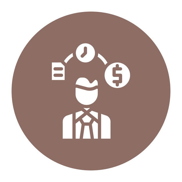 Imagen vectorial del icono de las funciones del empleado Se puede utilizar para la gestión del personal