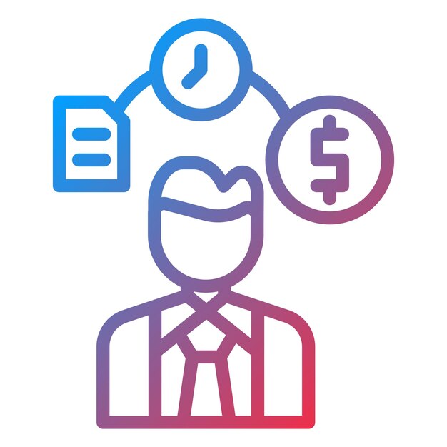 Imagen vectorial del icono de las funciones del empleado Se puede utilizar para la gestión del personal