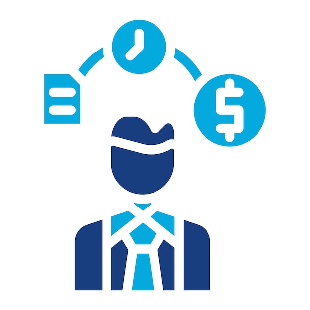 Imagen vectorial del icono de las funciones del empleado Se puede utilizar para la gestión del personal
