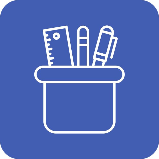Imagen vectorial del icono de la funda del lápiz Se puede utilizar para papelería de oficina