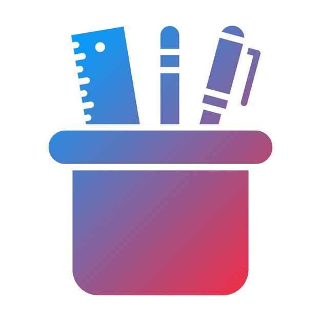 Imagen vectorial del icono de la funda del lápiz Se puede utilizar para papelería de oficina