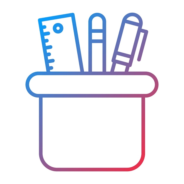 Imagen vectorial del icono de la funda del lápiz Se puede utilizar para papelería de oficina