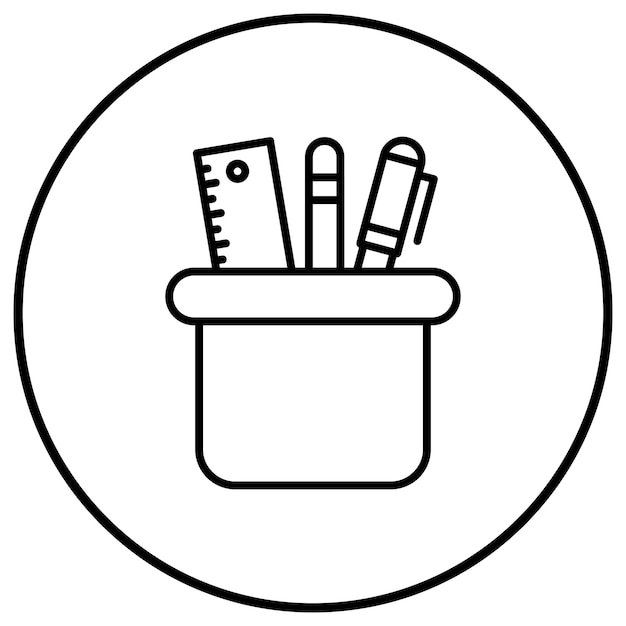 Imagen vectorial del icono de la funda del lápiz Se puede utilizar para papelería de oficina