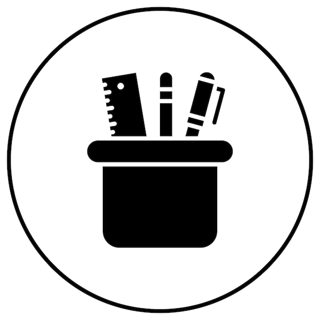 Imagen vectorial del icono de la funda del lápiz Se puede utilizar para papelería de oficina